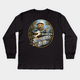 Bluegrass Bear - Mountain Music Kids Long Sleeve T-Shirt